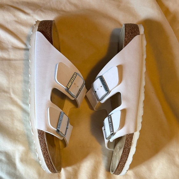 Birkenstock Arizona Big Buckle White Double-Strap Sandals, Sz 41 - Picture 4 of 7